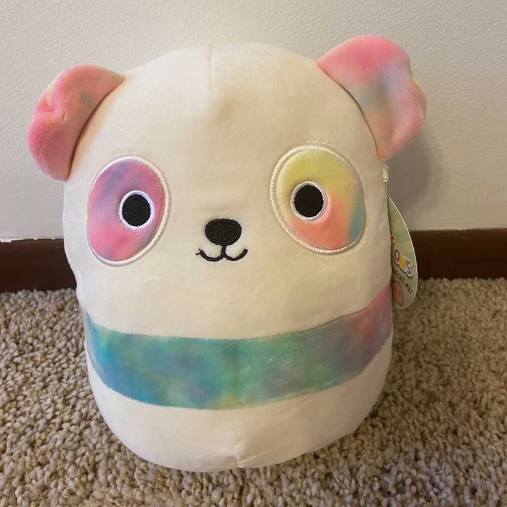 NWT Squishmallows Tie Dye Panda 8 inch.